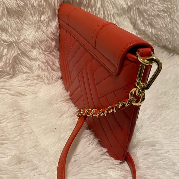 TORY BURCH ALEXA Clutch Bag POPPY ORANGE Leather - Picture 3 of 7